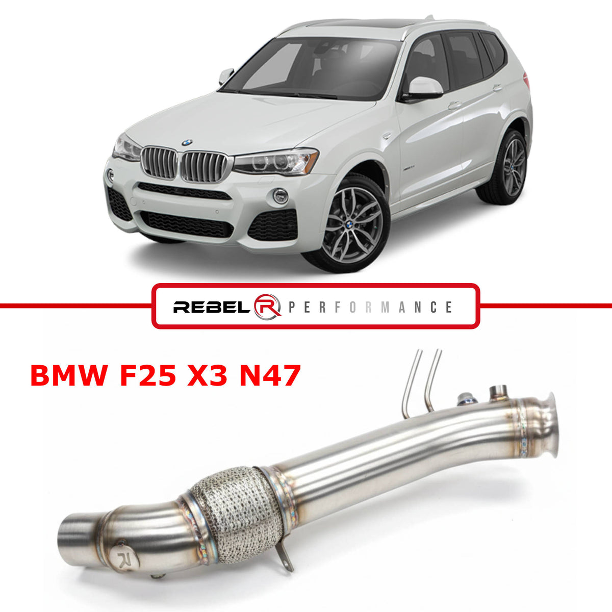 Downpipe BMW F25 X3 18d, 20dx N47N, N47S1