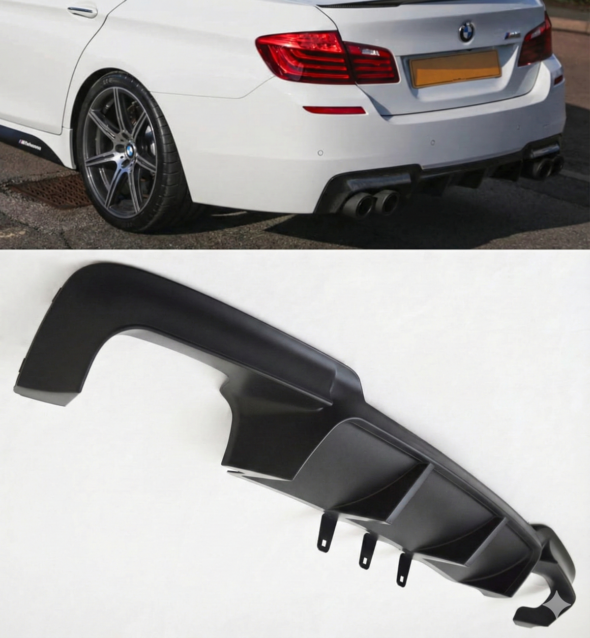 F10/F11 M-Sport Quad Diffuser Upgrade – 3D Design – ABS Plastic
