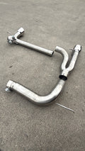 BMW 330e F30 stainless steel backbox delete exhaust system with polished chrome tips